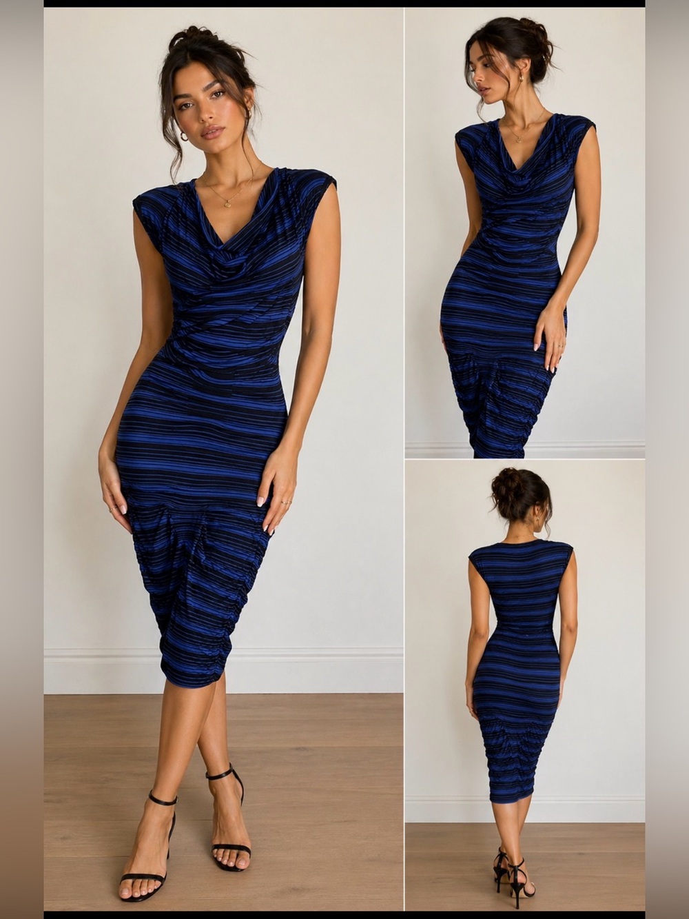 Max Studio Blue and Black sweater Dress. Small. Classy